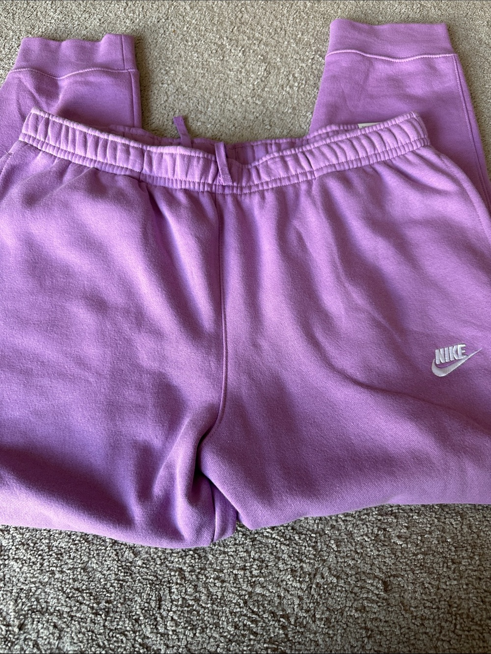Women’s Nike Purple Fleece Joggers with White Swoosh - Picture 5 of 5